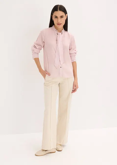 Chiffongblus med avtagbart knytband, bonprix