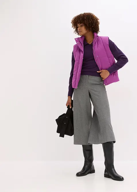 Quiltad väst med mjuk glans, bonprix