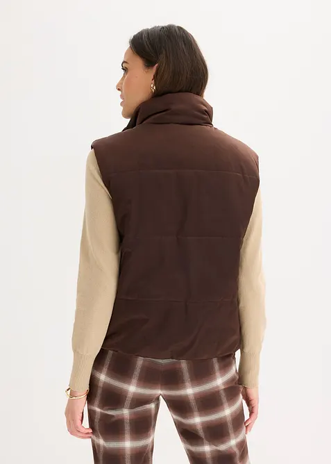 Quiltad väst med mjuk glans, bonprix