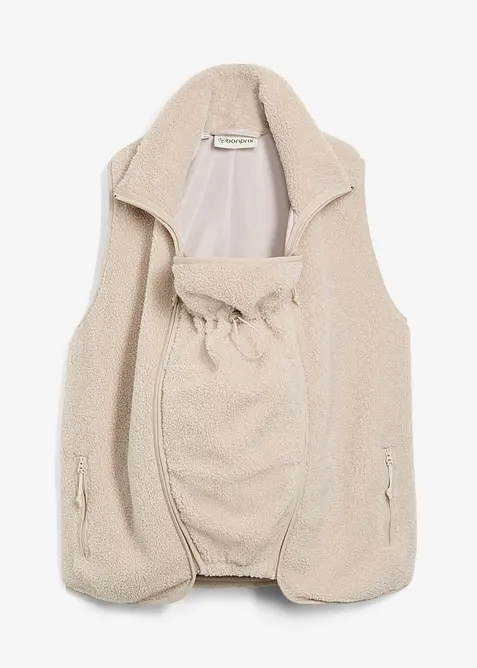 Mammaväst med babyficka i mjuk fleece, bonprix