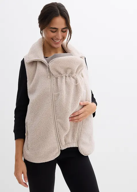 Mammaväst med babyficka i mjuk fleece, bonprix