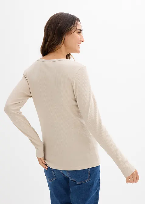 Ribbad mammatopp av ren bomull (2-pack), bonprix