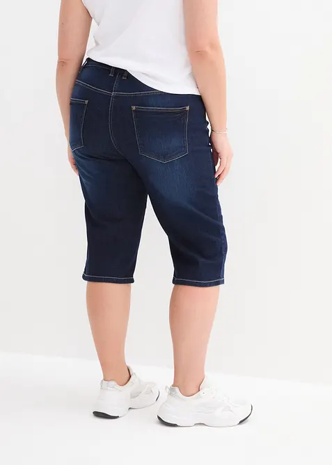 Jeansbermudas Mid Waist, med bekväm midja, bonprix
