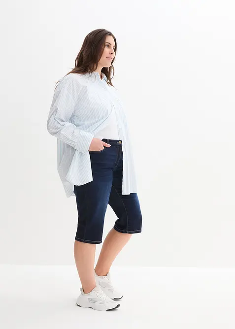 Jeansbermudas Mid Waist, med bekväm midja, bonprix