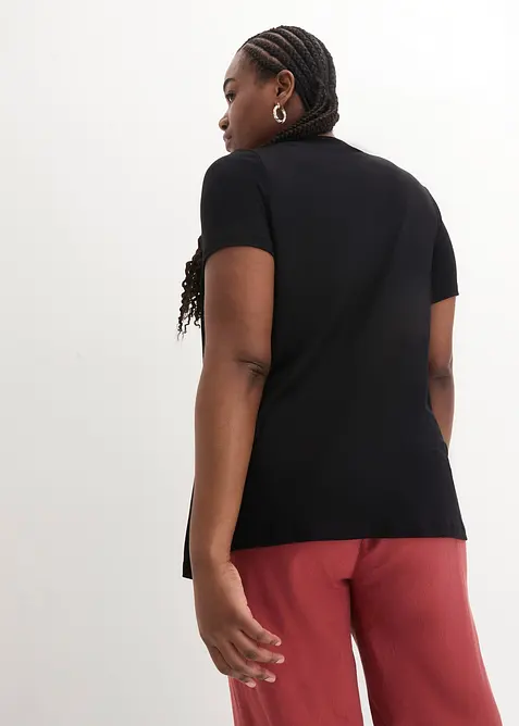 2-i-1-topp med V-ringning, kortärmad, bonprix