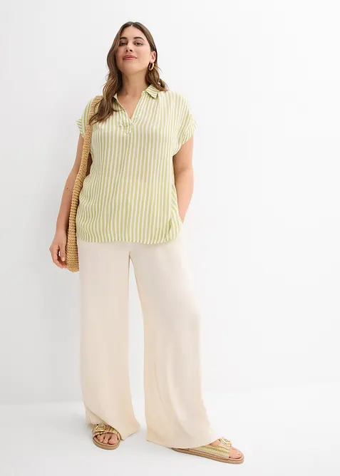 Kort&auml;rmad blus i f&ouml;ljsam viskos, bonprix