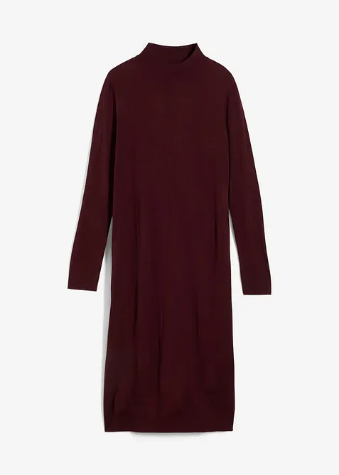 Stickad klänning med ståkrage, bonprix