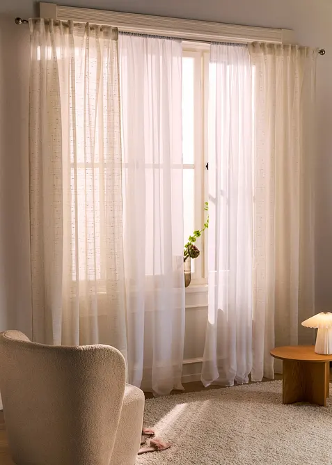 Gardin med struktur, i flera storlekar (1-pack), bonprix