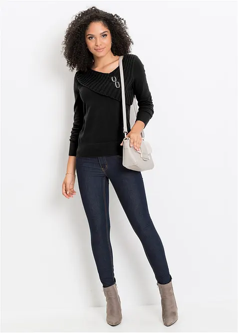 Finstickad tr&ouml;ja i bomullsblandning, bonprix