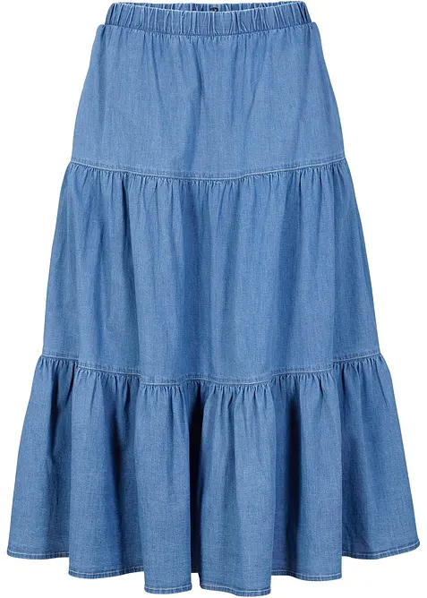 Jeanskjol med våder, bonprix