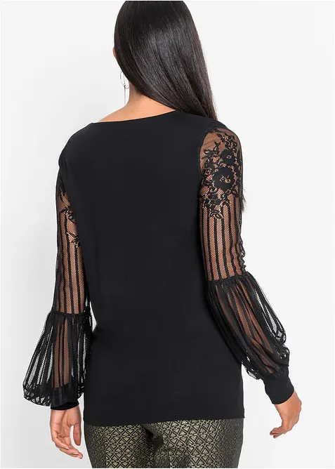 Långärmad topp av viskosmix, bonprix