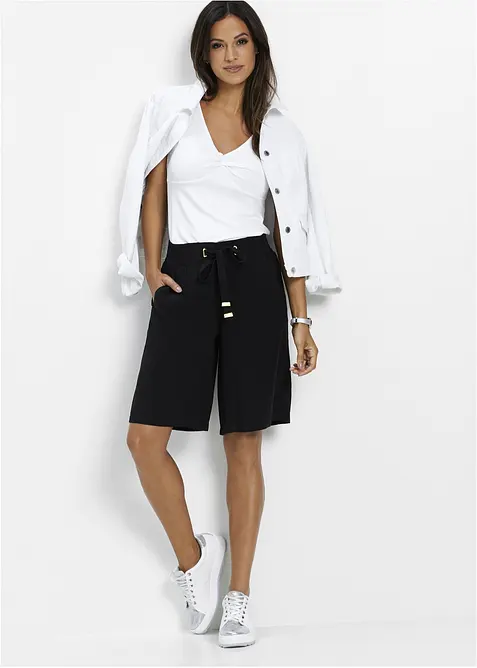 Viskosshorts med knytband, bonprix