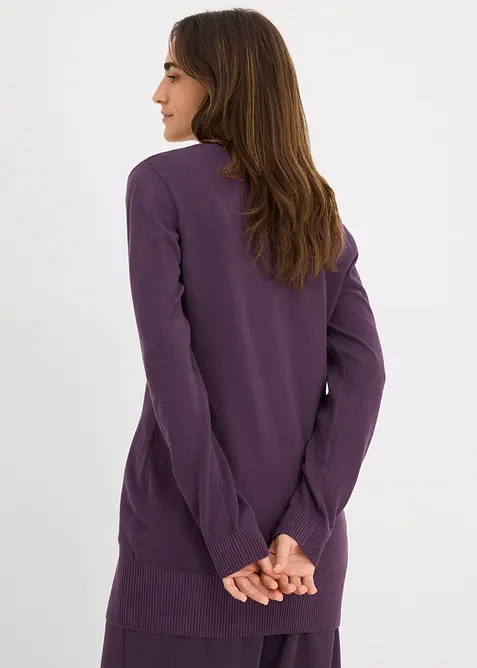 Lång baströja med V-ringning, bonprix