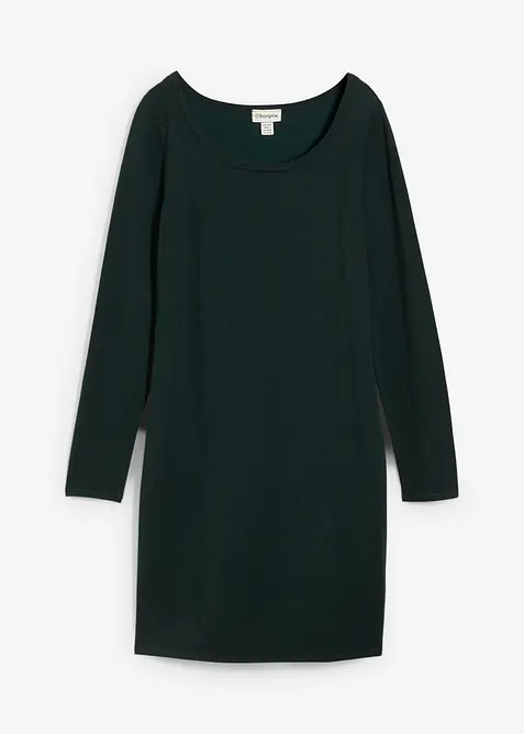 Stickad klänning med avslappnad passform, bonprix