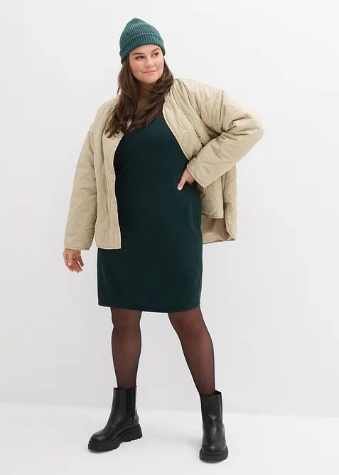 Stickad klänning med avslappnad passform, bonprix