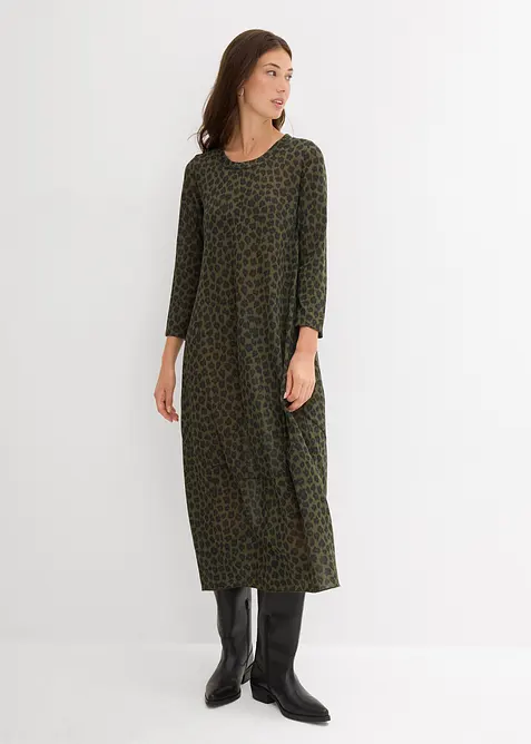 Trikåklänning i midilängd, bonprix