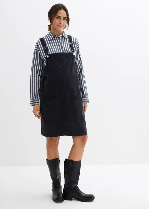 Mammasnickarklänning i stretchig bomullsmanchester, bonprix