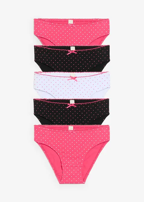 Trosa med mjuk bomull och satinrosett (5-pack), bonprix