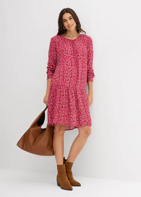 Klänning av viskosmaterial med mjukt fall, bonprix