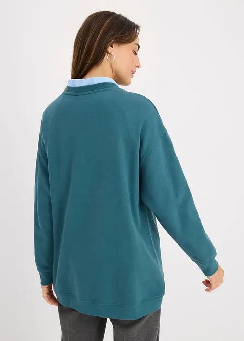Oversizesweatshirt i bomullsmix, bonprix