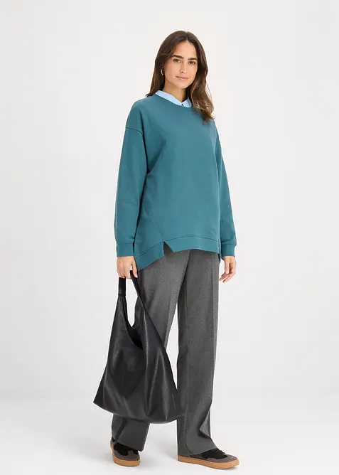 Oversizesweatshirt i bomullsmix, bonprix