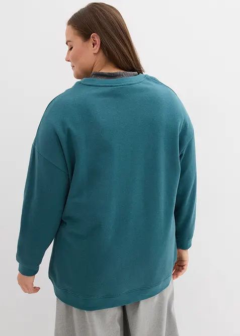 Oversizesweatshirt i bomullsmix, bonprix
