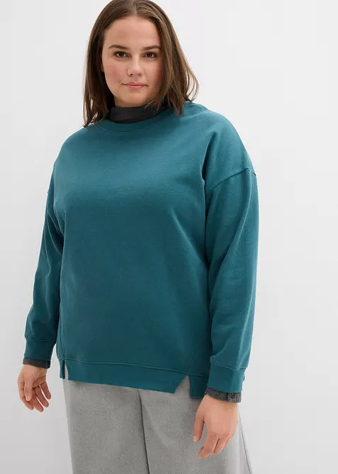 Oversizesweatshirt i bomullsmix, bonprix