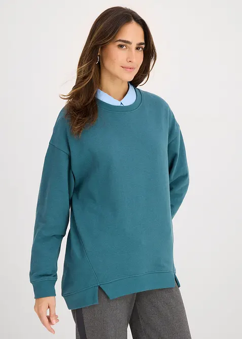 Oversizesweatshirt i bomullsmix, bonprix