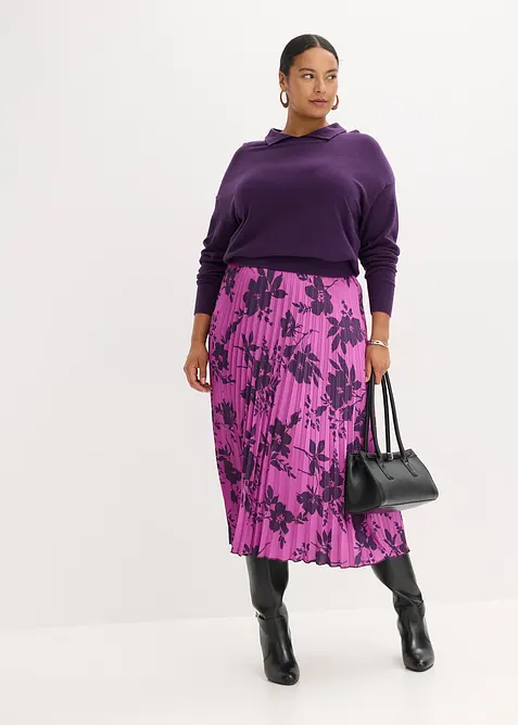 Mönstrad plisserad kjol, bonprix