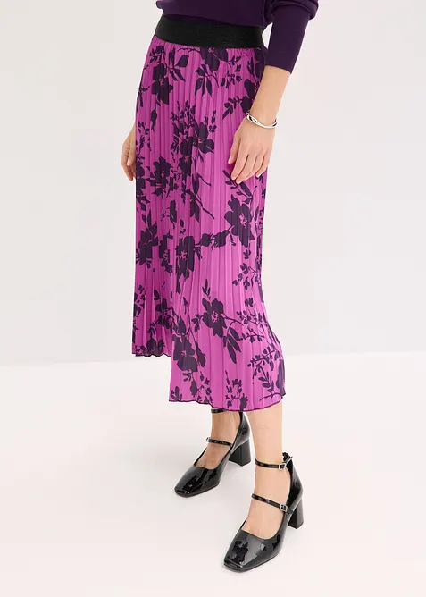 Mönstrad plisserad kjol, bonprix