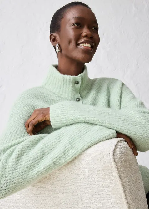 Oversizetröja i ylleblandning med alpackaull, bonprix