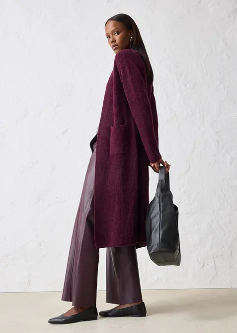 Stickad kappa med alpackaull, bonprix