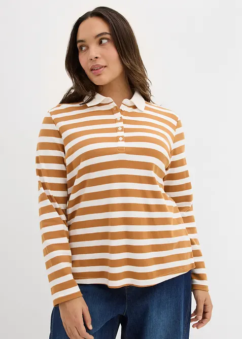 Pikétröja med kort ärm av tjock ekologisk bomull, bonprix