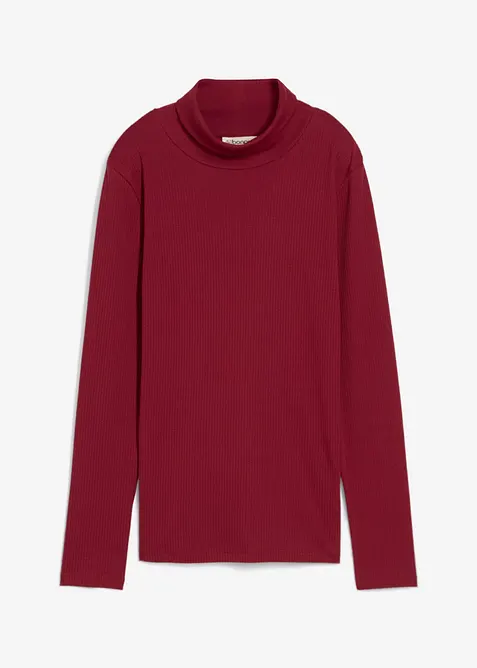 Ribbstickad topp av ren bomull, bonprix