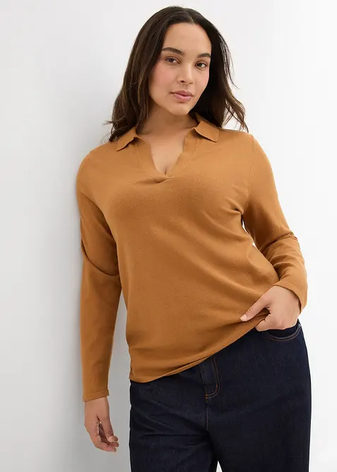 Pikétröja av fintrådig viskos, bonprix