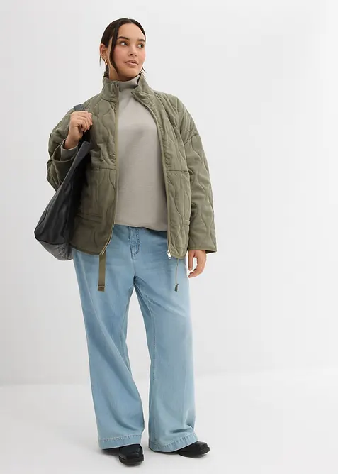 Sweatshirt med ståkrage i stabil trikå, bonprix