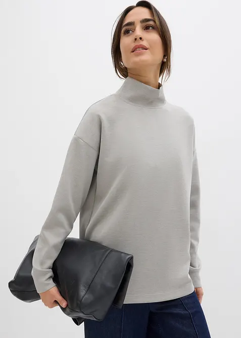 Sweatshirt med ståkrage i stabil trikå, bonprix