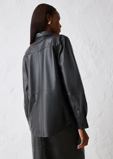 Skinnskjorta i lammnappa, bonprix