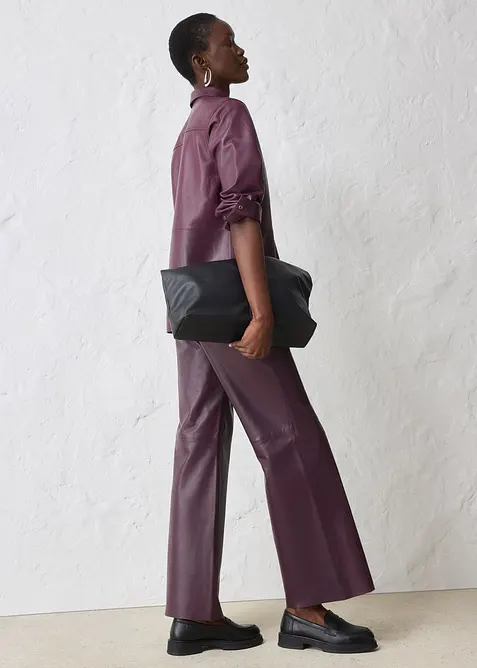 Skinnskjorta i lammnappa, bonprix