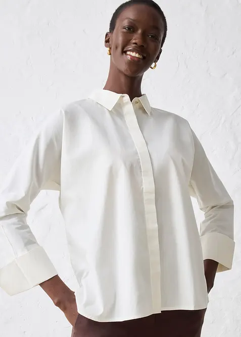 Blus med sidenandel, bonprix