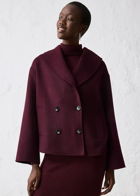 Oversize jacka i mjuk ullblandning, bonprix