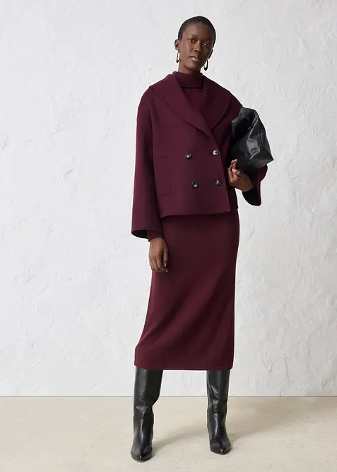 Oversize jacka i mjuk ullblandning, bonprix