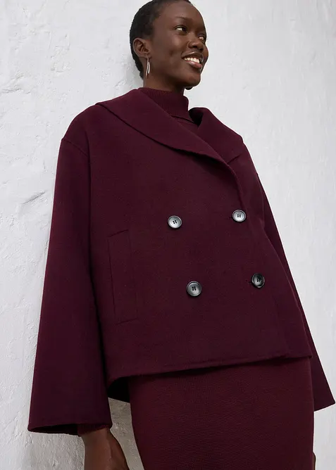 Oversize jacka i mjuk ullblandning, bonprix