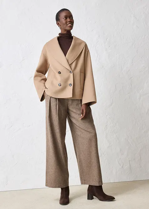 Oversize jacka i mjuk ullblandning, bonprix