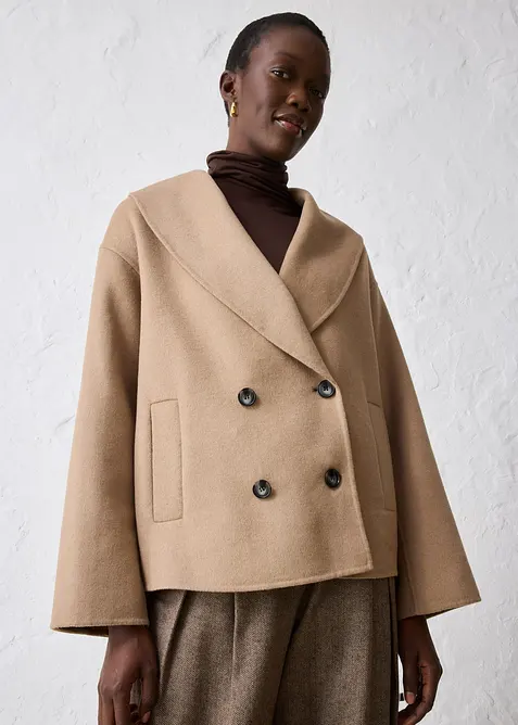 Oversize jacka i mjuk ullblandning, bonprix