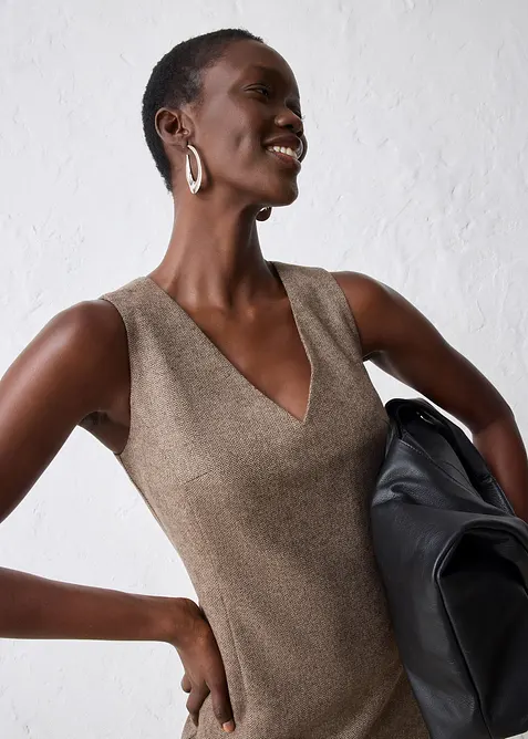 Fodralklänning i ylleblandning, bonprix