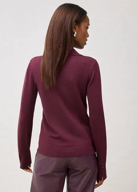 Finstickad kofta av mjuk yllemix, bonprix