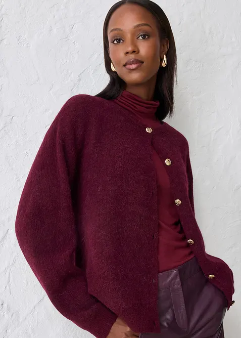 Cardigan med varm alpackaull, bonprix
