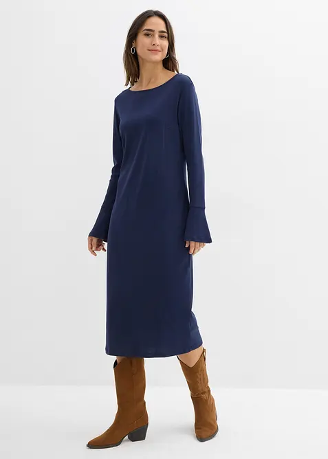 Trikåklänning av ren bomull, bonprix