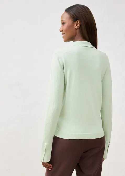 Finstickad kofta av mjuk yllemix, bonprix